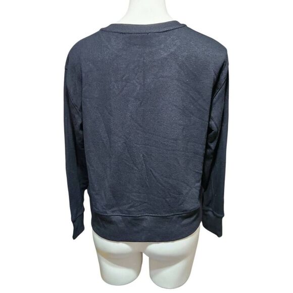 Jane & Delancey Cacio de pepe black embroydered sweatshirt rayon blend small - Picture 4 of 9